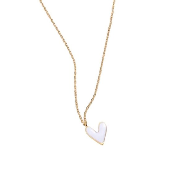 Gold Plated Heart Necklace Elegant Minimal Chic Pendant Chain Jewelry